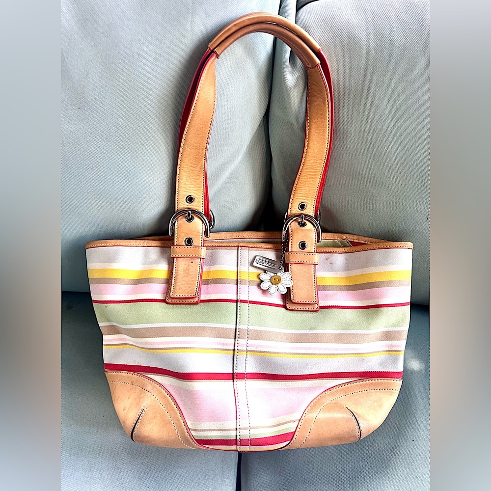 COACH daisy striped hampton bag purse vintage 2000s